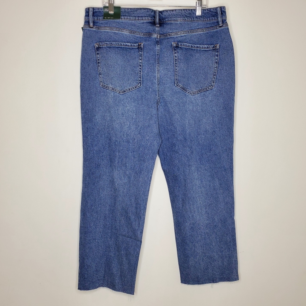 🆕️ Wild Fable Distressed High Rise Straight Ankle Jeans Size 18 Medium Wash - Picture 5 of 8